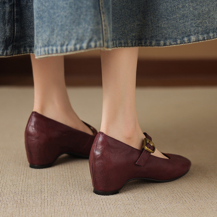 Eloise | Ballerines Mary Jane à bout rond avec boucle
