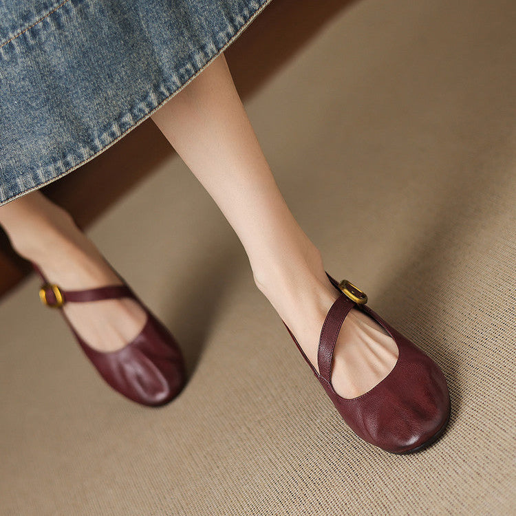 Eloise | Ballerines Mary Jane à bout rond avec boucle