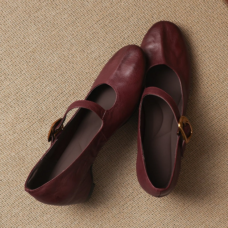 Eloise | Ballerines Mary Jane à bout rond avec boucle