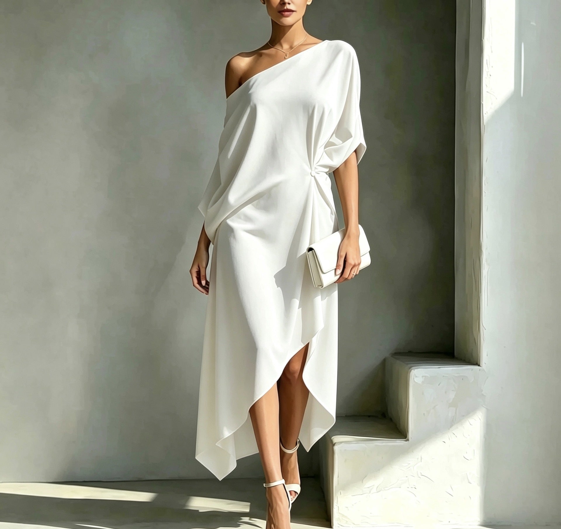 VIDAL BORDEAUX | ROBE CHIC ASYMÉTRIQUE POUR FEMMES