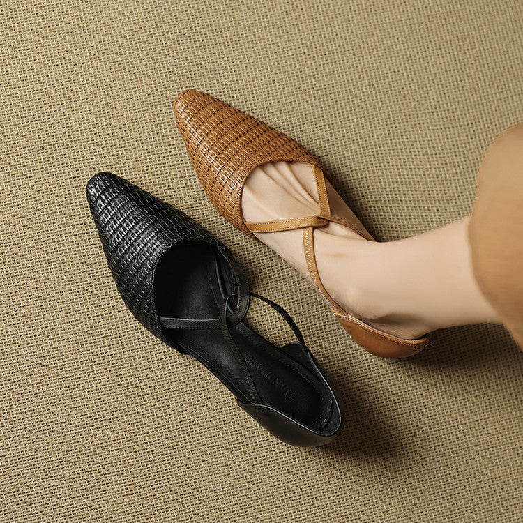 Elodie | Talons T-Strap Tissés