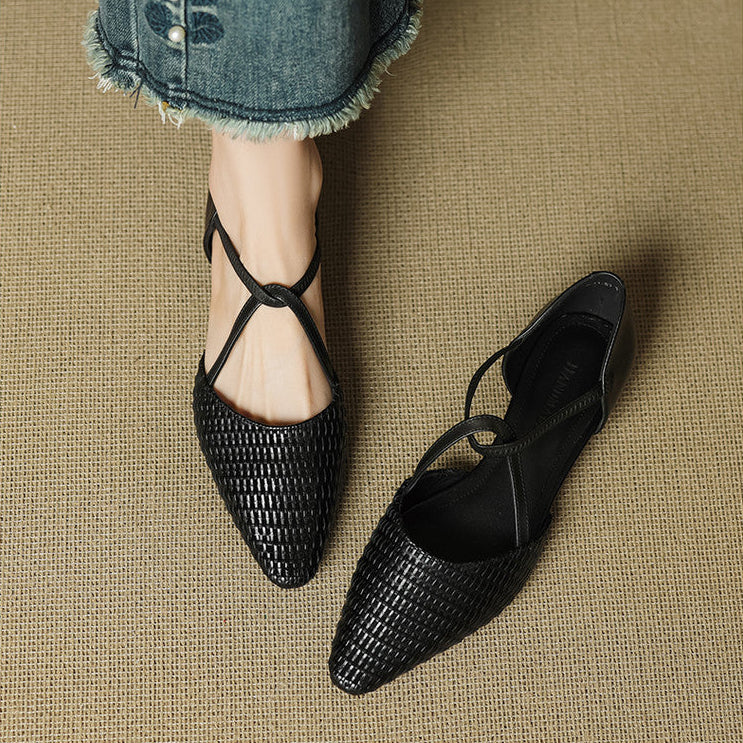 Elodie | Talons T-Strap Tissés