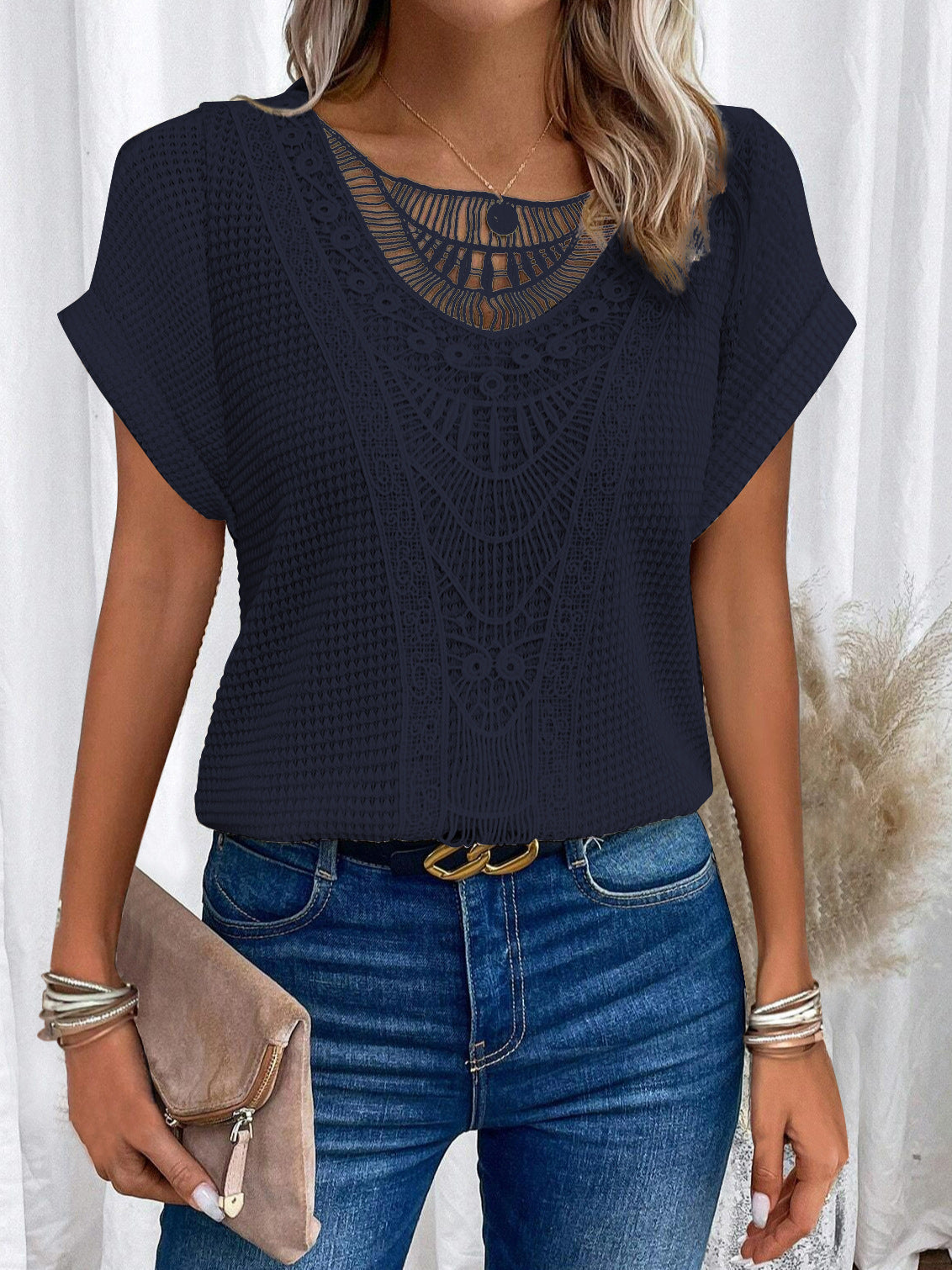 VIDAL BORDEAUX | T-SHIRT EN DENTELLE POUR FEMMES