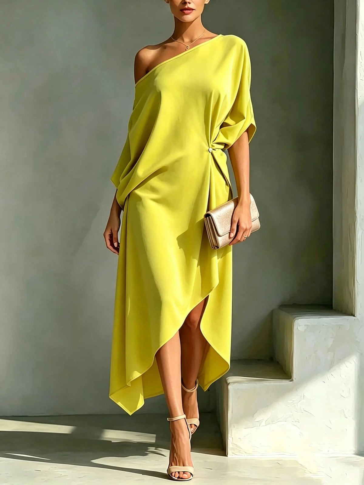 VIDAL BORDEAUX | ROBE CHIC ASYMÉTRIQUE POUR FEMMES