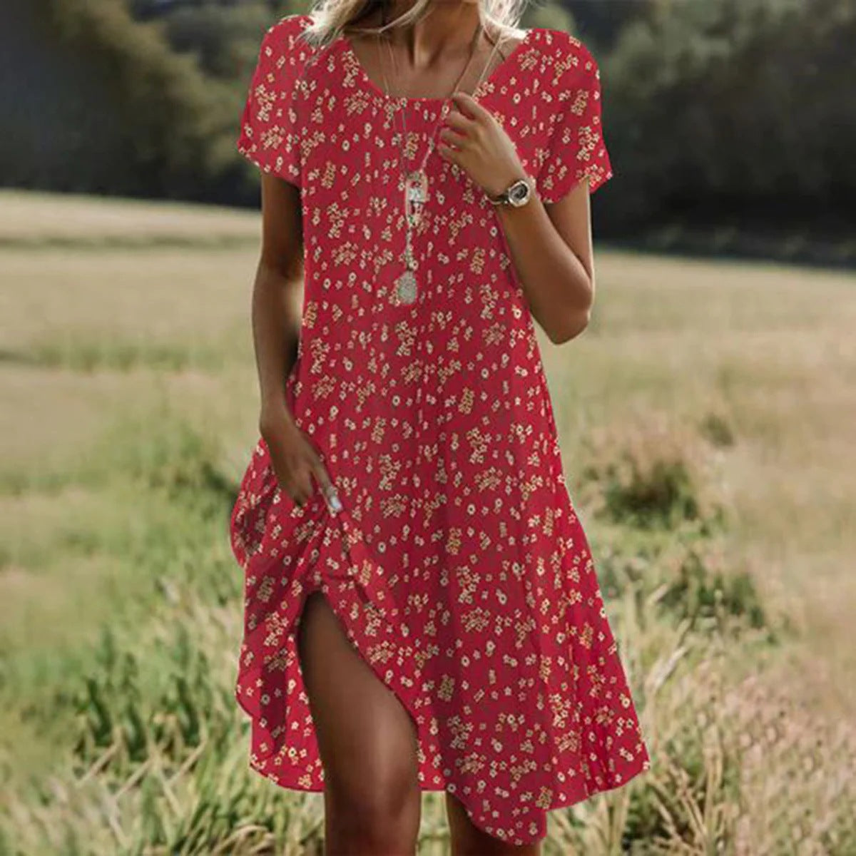 VIDAL BORDEAUX | ROBE MIDI D'ÉTÉ POUR FEMMES