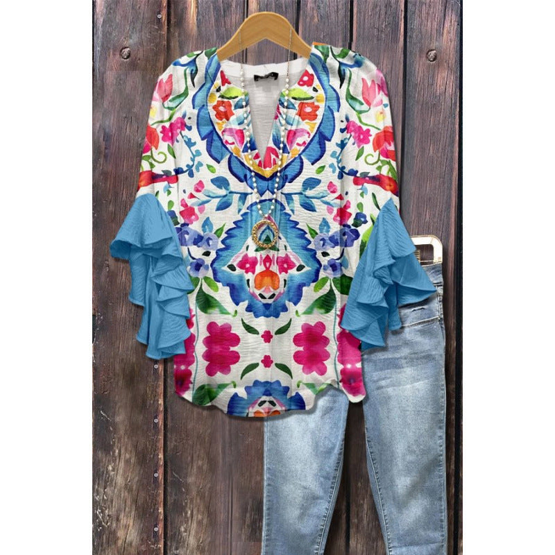 VIDAL BORDEAUX | BLOUSE À VOLANTS POUR FEMMES