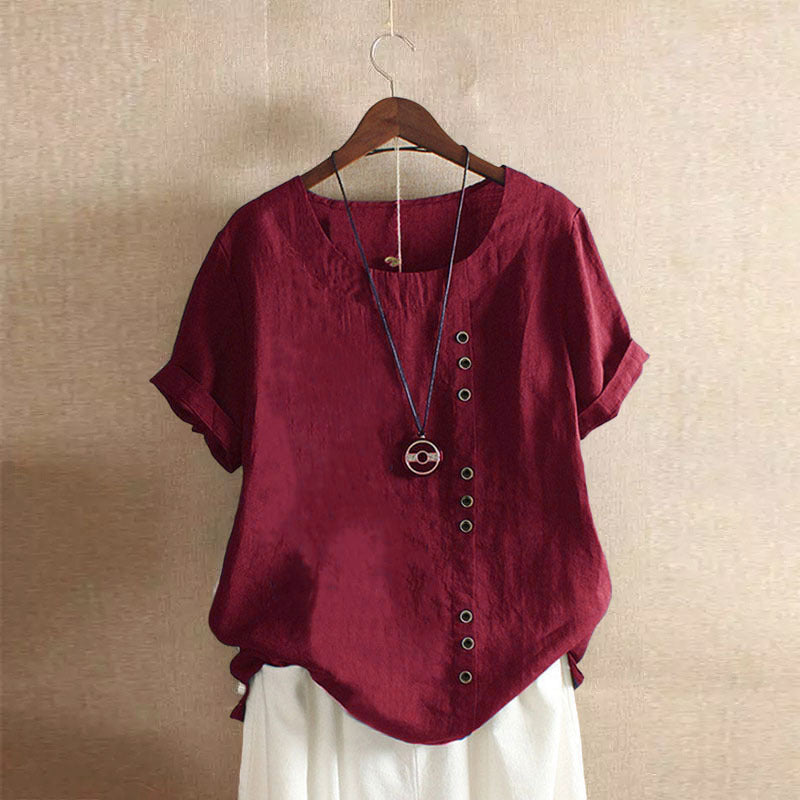 VIDAL BORDEAUX | BLOUSE EN COTON À BOUTONS POUR FEMMES