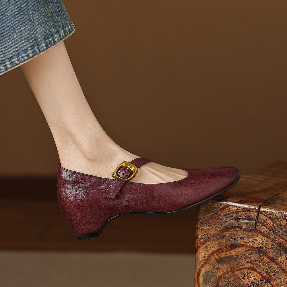 Eloise | Ballerines Mary Jane à bout rond avec boucle