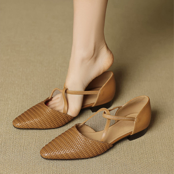 Elodie | Talons T-Strap Tissés