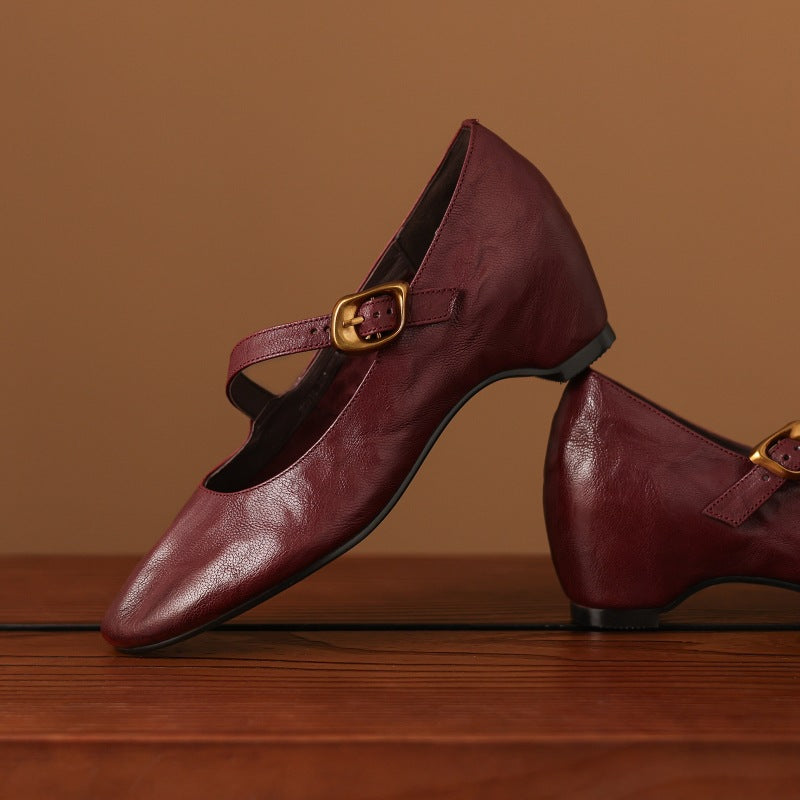 Eloise | Ballerines Mary Jane à bout rond avec boucle