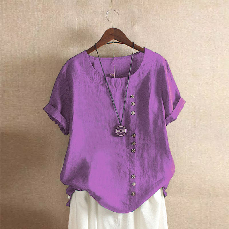 VIDAL BORDEAUX | BLOUSE EN COTON À BOUTONS POUR FEMMES