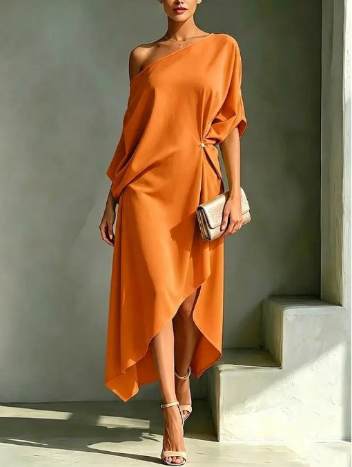 VIDAL BORDEAUX | ROBE CHIC ASYMÉTRIQUE POUR FEMMES