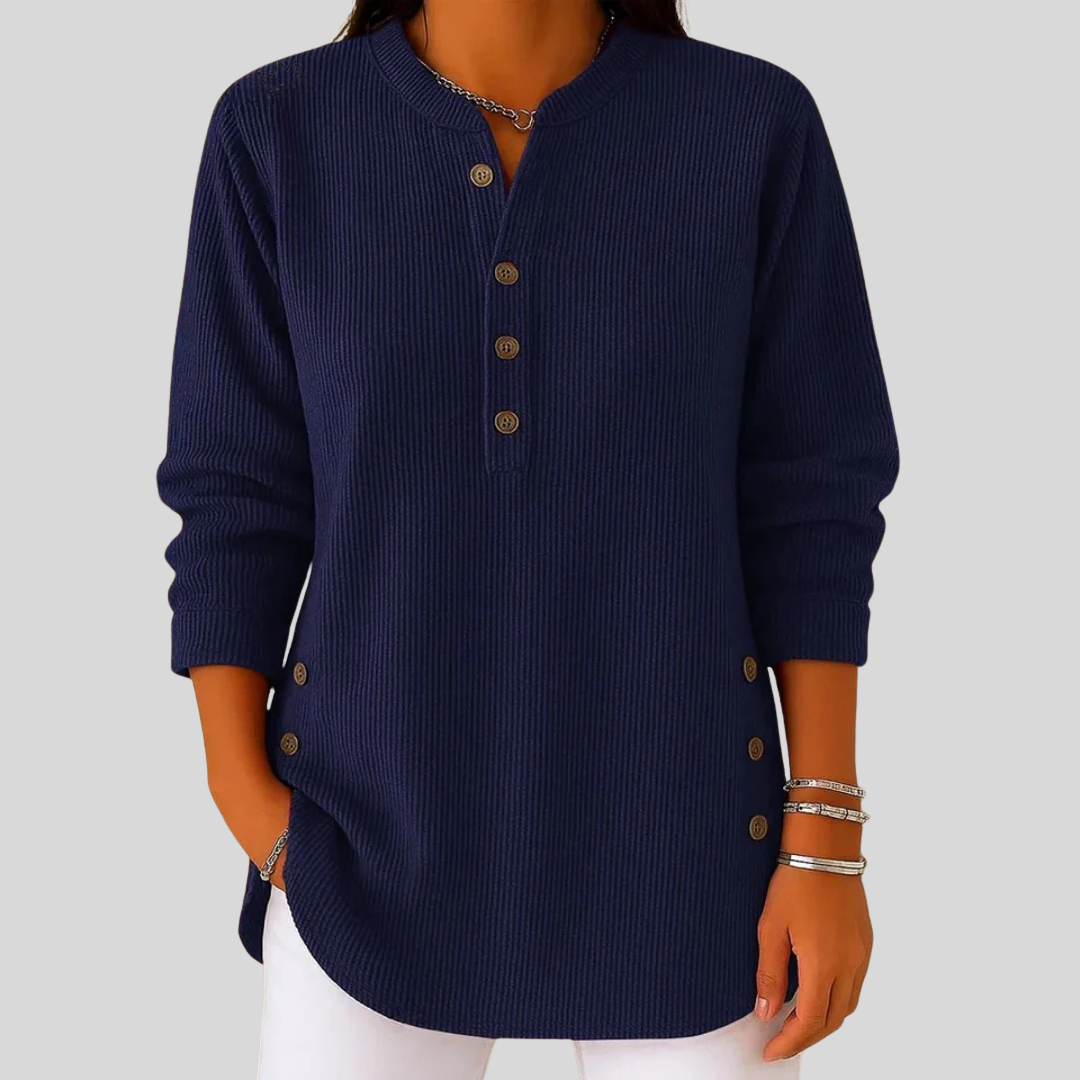 Amber | Pull à col rond pour femmes avec détails de boutons