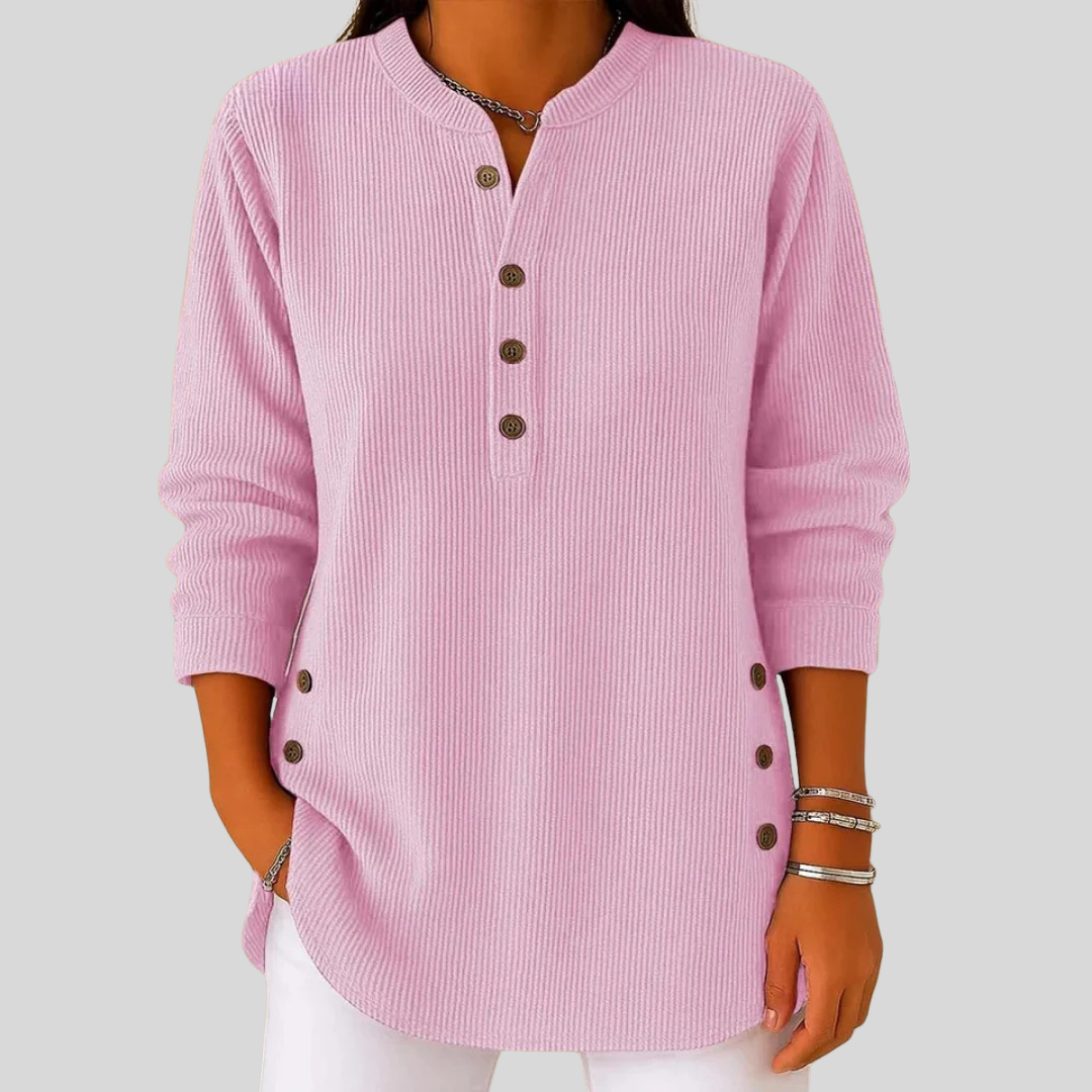 Amber | Pull à col rond pour femmes avec détails de boutons
