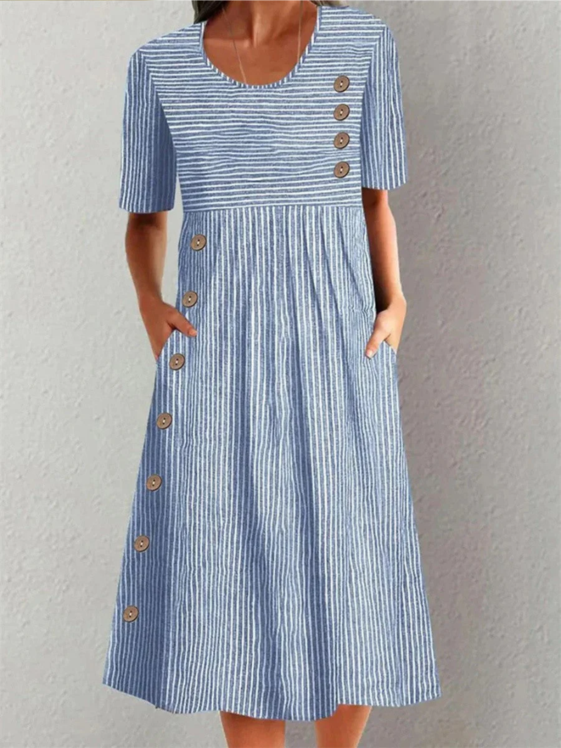 MOREAU LYON | ROBE RAYÉE CLASSIQUE POUR FEMMES