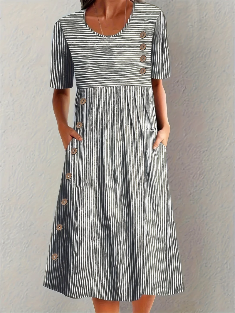 MOREAU LYON | ROBE RAYÉE CLASSIQUE POUR FEMMES