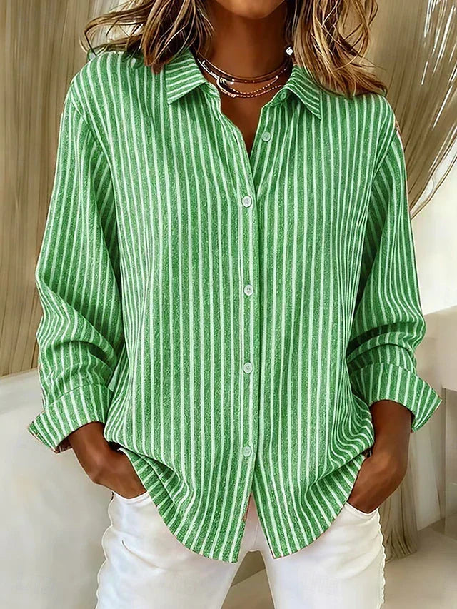 Jacqueline™ | Chemise Rayée avec Boutons