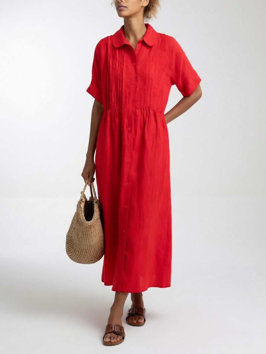 VIDAL BORDEAUX | ROBE CHEMISE FLUIDE POUR FEMMES