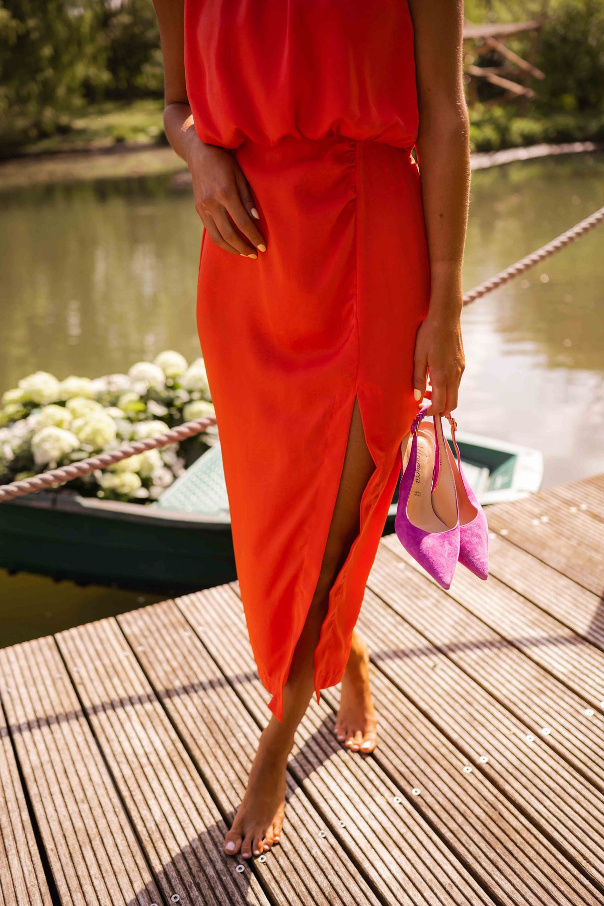 MOREAU LYON | ROBE MIDI SANS MANCHES POUR FEMMES
