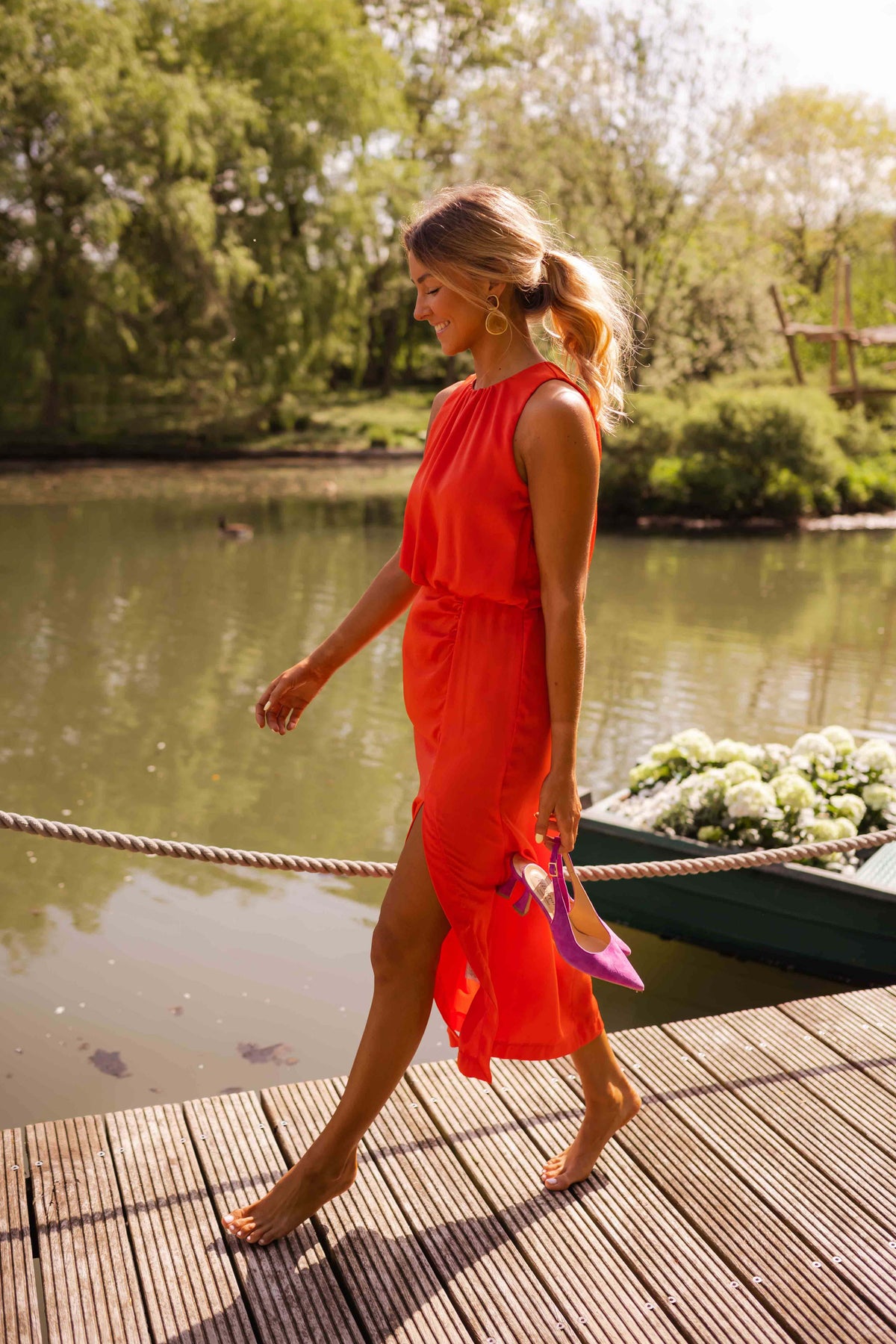 MOREAU LYON | ROBE MIDI SANS MANCHES POUR FEMMES