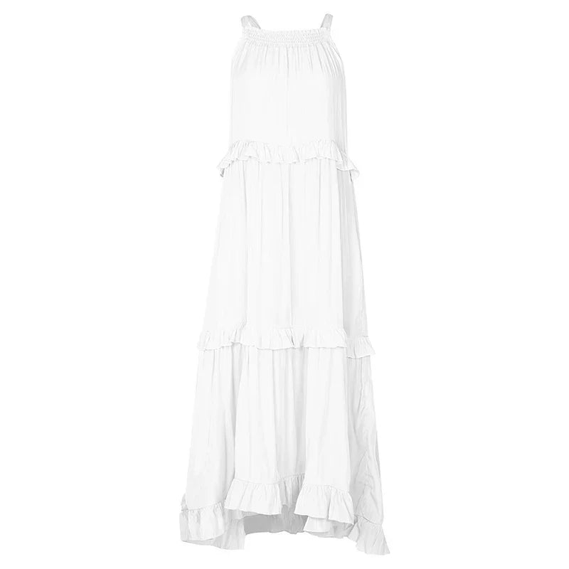 MOREAU LYON | ROBE MAXI À VOLANTS POUR FEMMES
