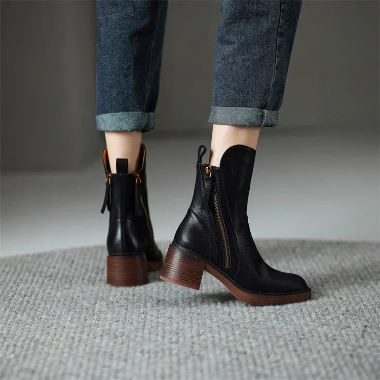 MOREAU LYON | BOTTINES À TALON BLOQUÉ POUR FEMMES