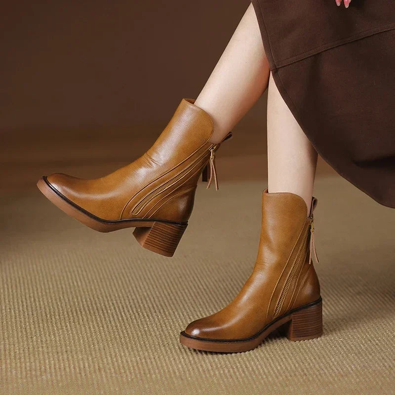 MOREAU LYON | BOTTINES À TALON BLOQUÉ POUR FEMMES