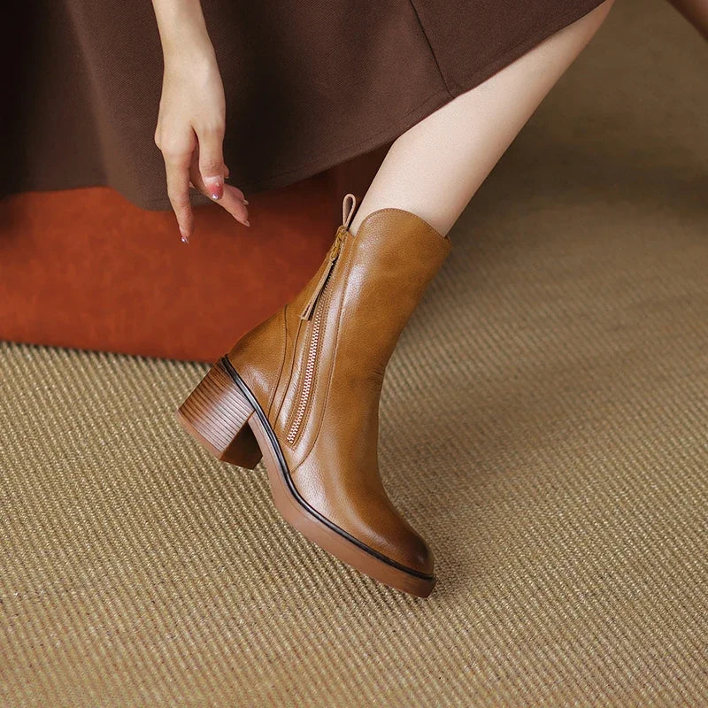 MOREAU LYON | BOTTINES À TALON BLOQUÉ POUR FEMMES
