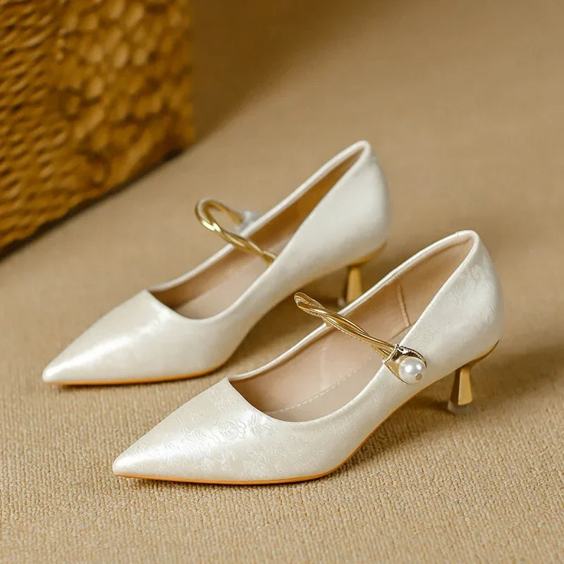 Camila | Talons Aiguilles avec Sangle en Perles