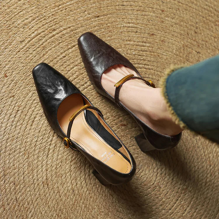 Elise | Talons Mary Jane à talon bloc classique