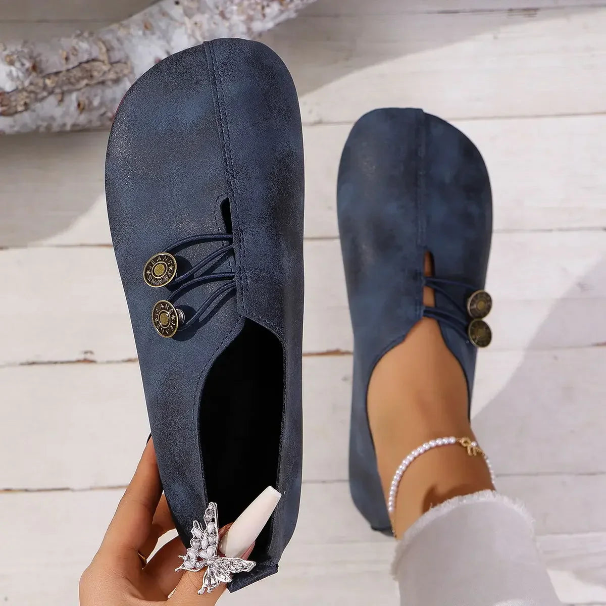 MOREAU LYON | CHAUSSURES MOCASSINS BOUTON POUR FEMMES