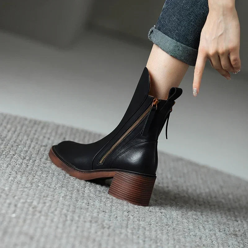 MOREAU LYON | BOTTINES À TALON BLOQUÉ POUR FEMMES