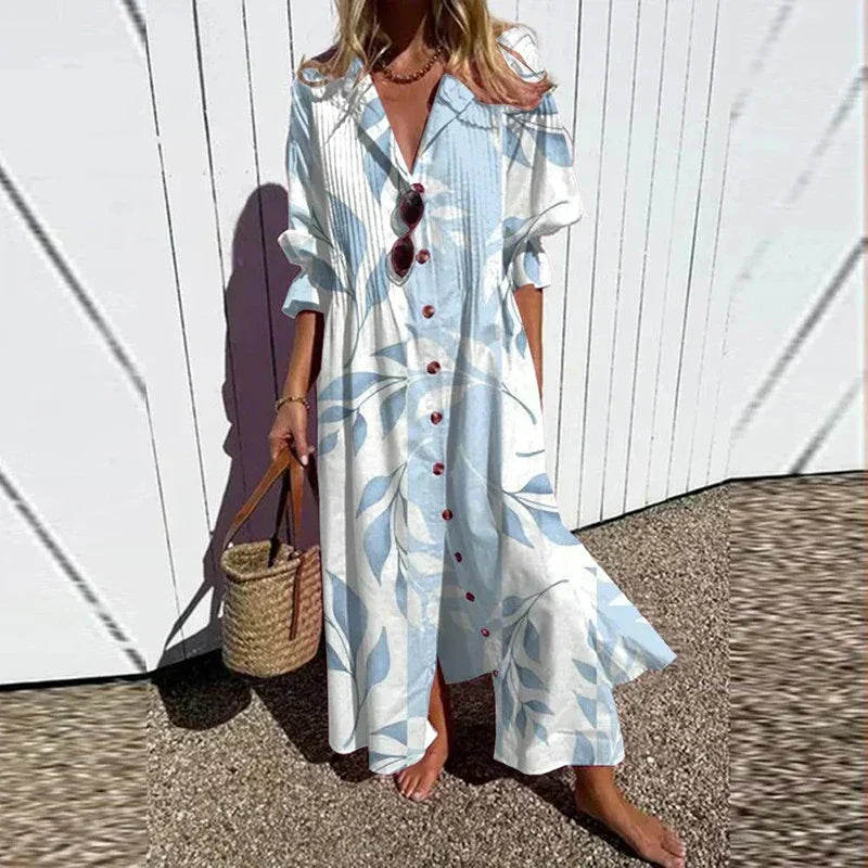 VIDAL BORDEAUX | ROBE MAXI IMPRIMÉE POUR FEMMES