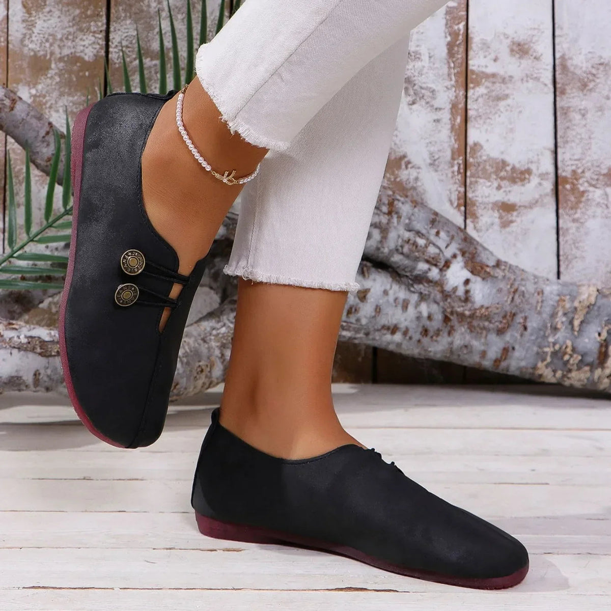MOREAU LYON | CHAUSSURES MOCASSINS BOUTON POUR FEMMES