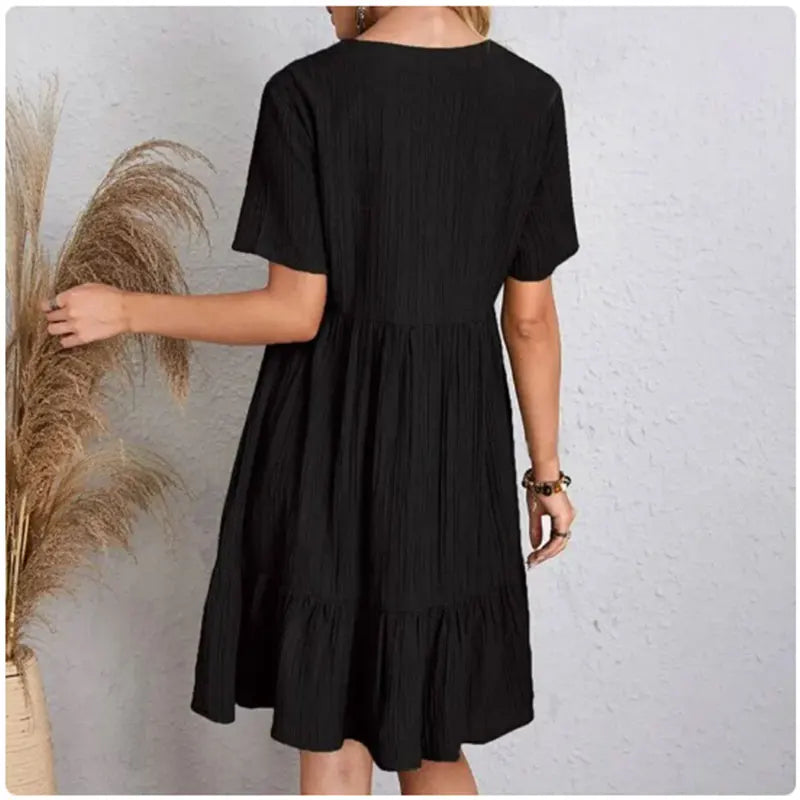 VIDAL BORDEAUX | ROBE D'ÉTÉ CHIC À MANCHES COURTES POUR FEMME