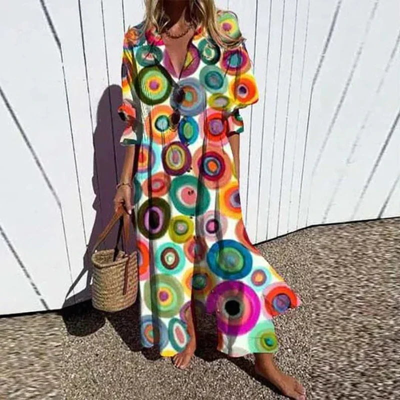 VIDAL BORDEAUX | ROBE MAXI IMPRIMÉE POUR FEMMES