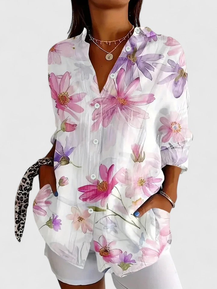 VIDAL BORDEAUX | BLOUSE IMPRIMÉE CLASSIQUE POUR FEMME