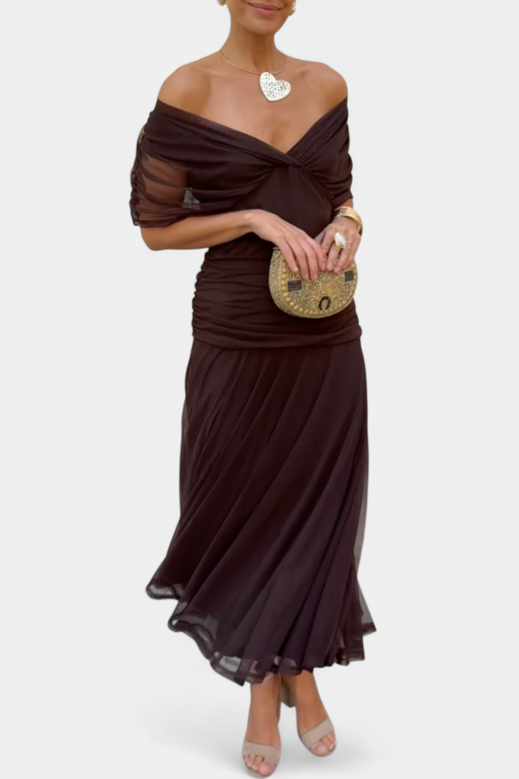 MOREAU LYON | CHIC ROBE MAXI À COL EN V POUR FEMMES