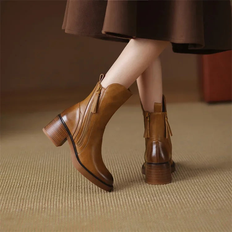 MOREAU LYON | BOTTINES À TALON BLOQUÉ POUR FEMMES
