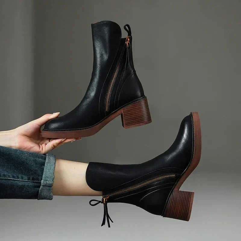 MOREAU LYON | BOTTINES À TALON BLOQUÉ POUR FEMMES
