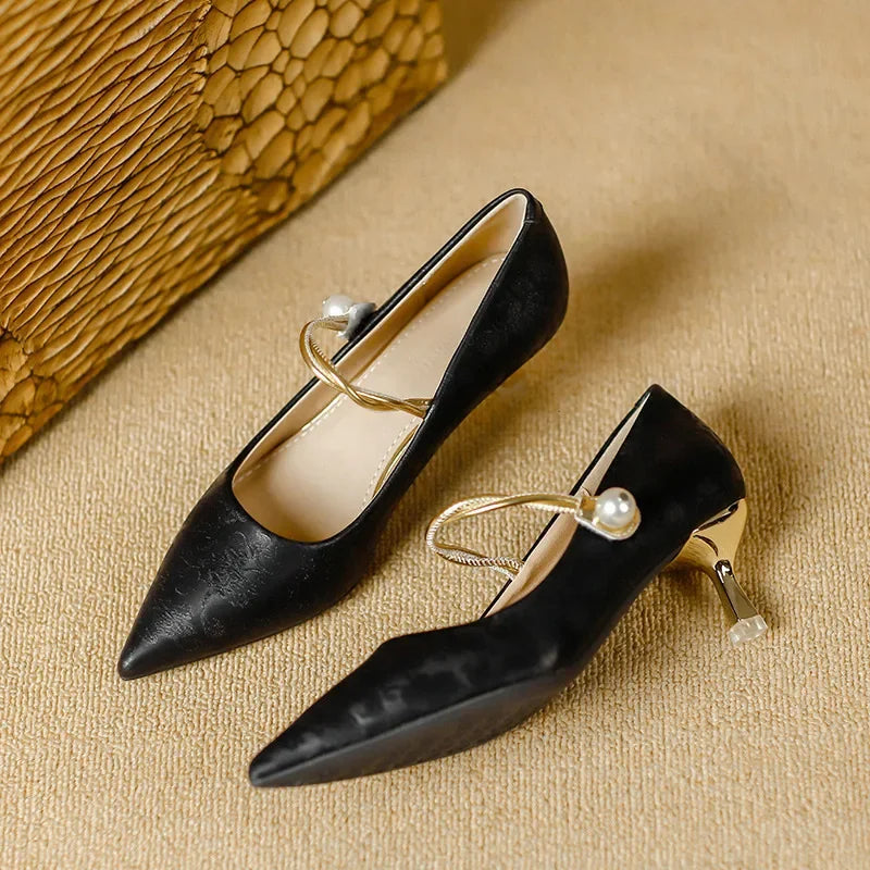 Camila | Talons Aiguilles avec Sangle en Perles
