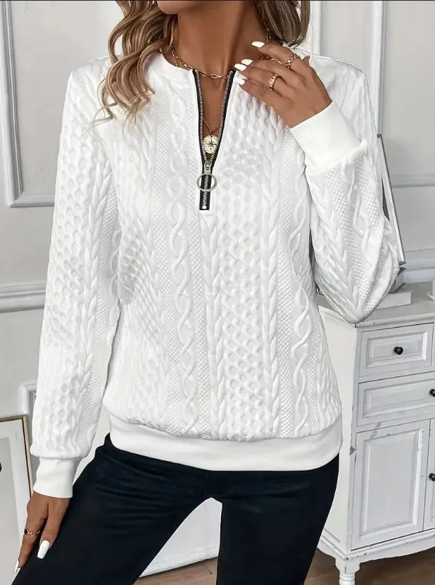 VIDAL BORDEAUX | SWEAT ZIPPÉ TEXTURÉ POUR FEMMES