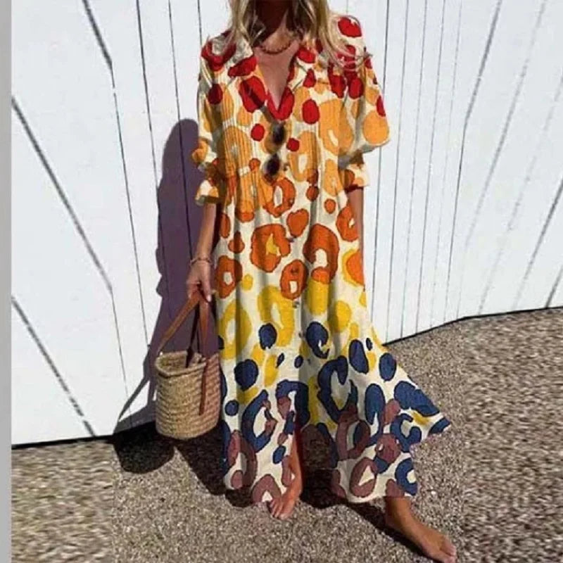 VIDAL BORDEAUX | ROBE MAXI IMPRIMÉE POUR FEMMES