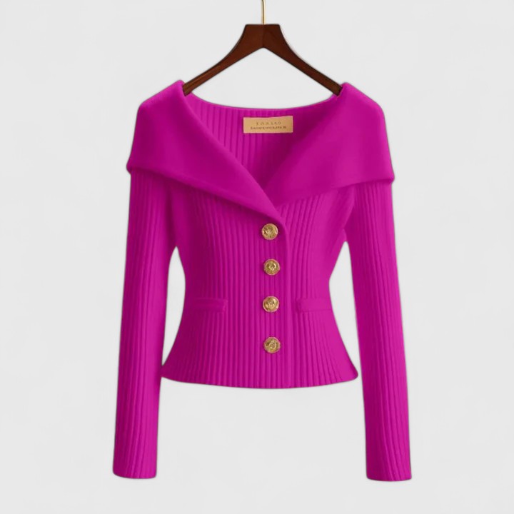 VIDAL BORDEAUX | GILET AJUSTÉ À COL LARGE POUR FEMMES