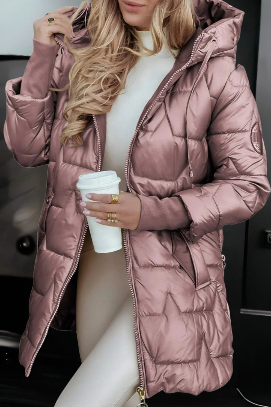 Béatrice — Manteau Matelassé à Capuche