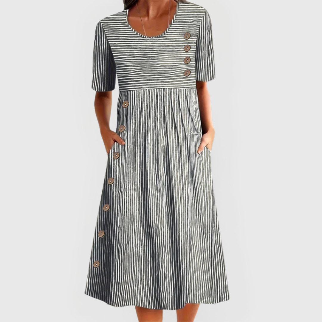 VIDAL BORDEAUX | ROBE MIDI RAYÉE POUR FEMMES