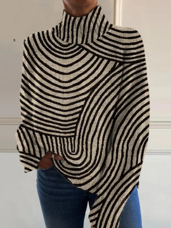 Mélodie | Pull Col Roulé en Line-Art