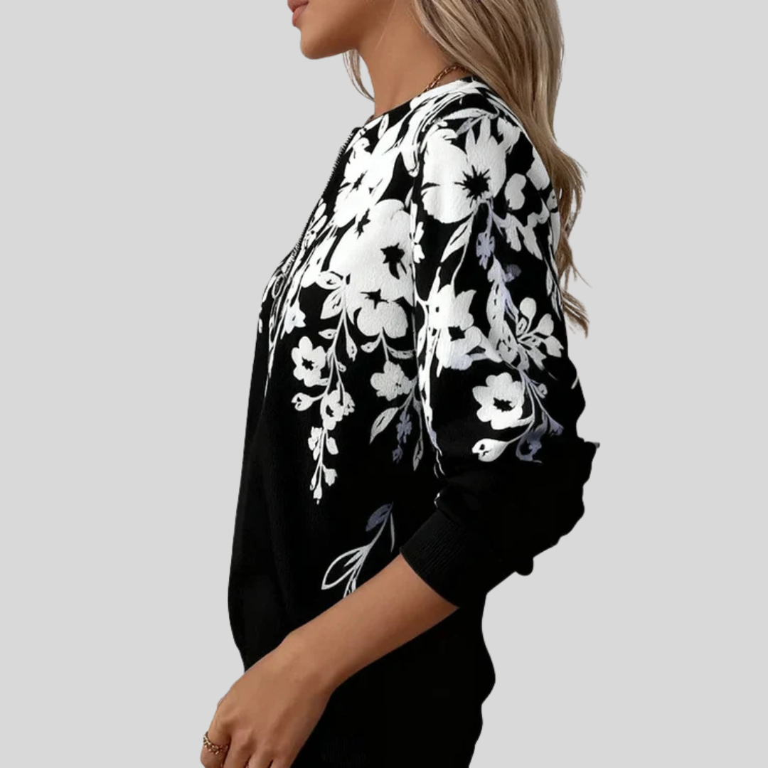 Crimson™ | Sweat à zip avec imprimé floral