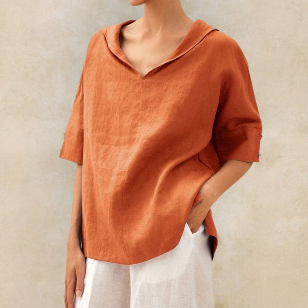 VIDAL BORDEAUX | CHEMISE À COL EN V POUR FEMME