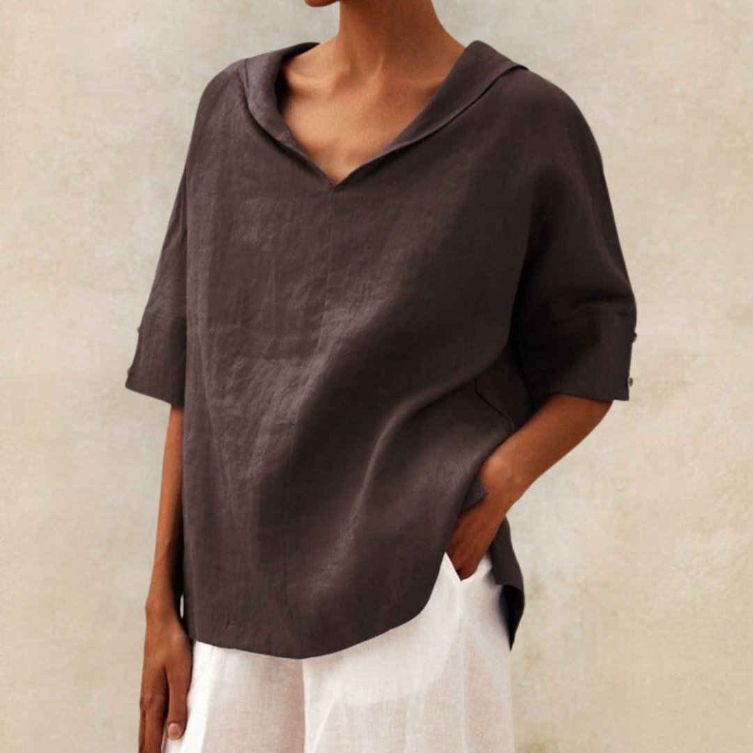 VIDAL BORDEAUX | CHEMISE À COL EN V POUR FEMME